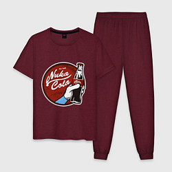 Пижама хлопковая мужская Nuka cola sticker, цвет: меланж-бордовый