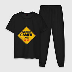 Пижама хлопковая мужская Gamer zone - keep out, цвет: черный