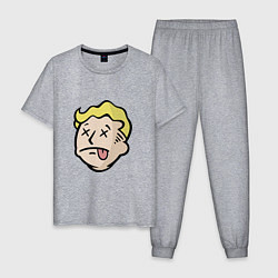 Пижама хлопковая мужская Dead vault boy, цвет: меланж