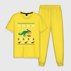 Мужская пижама Новогодний тирекс - ugly sweater