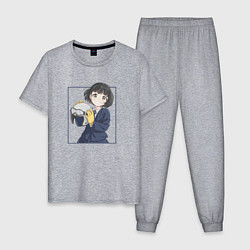 Пижама хлопковая мужская Улыбка Когумы - Супер Каб, цвет: меланж