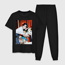 Пижама хлопковая мужская Han Circus, цвет: черный