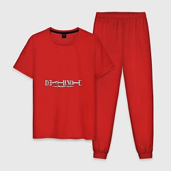Пижама хлопковая мужская Death note logo, цвет: красный