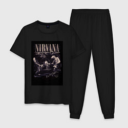 Пижама хлопковая мужская Nirvana live, цвет: черный