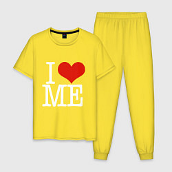 Пижама хлопковая мужская I love me, цвет: желтый
