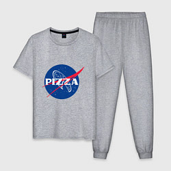 Пижама хлопковая мужская Nasa - pizza, цвет: меланж
