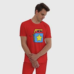 Пижама хлопковая мужская Поппи Плейтайм: Бокси Бу, цвет: красный — фото 2