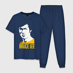 Пижама хлопковая мужская Bruce Lee style, цвет: тёмно-синий