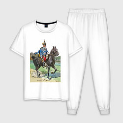 Пижама хлопковая мужская Генерал 13-го гусарского Нарвского полка, цвет: белый