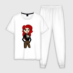 Пижама хлопковая мужская Рыжая агентка, цвет: белый