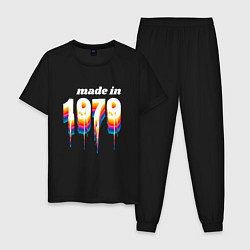 Пижама хлопковая мужская Made in 1979 liquid art, цвет: черный
