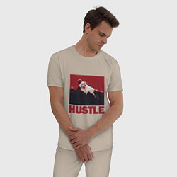 Пижама хлопковая мужская Rodman hustle, цвет: миндальный — фото 2