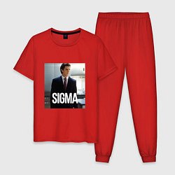 Пижама хлопковая мужская Sigma - Bateman, цвет: красный