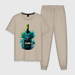 Пижама хлопковая мужская Вино за 2600, цвет: миндальный
