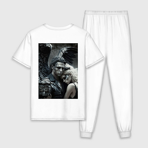 Мужская пижама На темной стороне любви / Белый – фото 2
