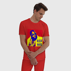 Пижама хлопковая мужская Рик Росс поп-арт, цвет: красный — фото 2
