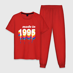 Пижама хлопковая мужская Made in 1995 liquid art, цвет: красный