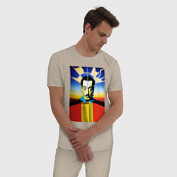 Пижама хлопковая мужская Salvador Dali: Fantasy Art, цвет: миндальный — фото 2