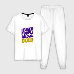 Пижама хлопковая мужская Lakers nation, цвет: белый