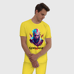 Пижама хлопковая мужская God of War, Kratos, цвет: желтый — фото 2