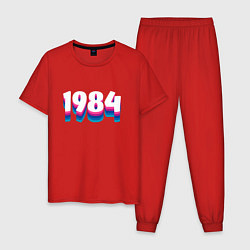 Пижама хлопковая мужская Made in 1984 vintage art, цвет: красный