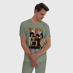 Пижама хлопковая мужская Queen винтаж, цвет: авокадо — фото 2