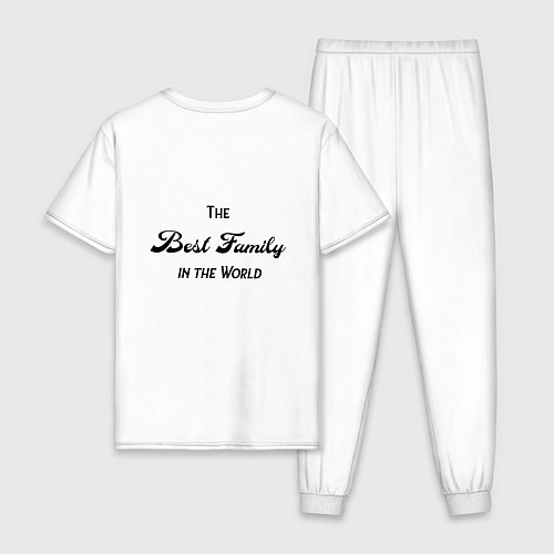 Мужская пижама Сын - полный заряд батарейки - Семейный лук / Белый – фото 2