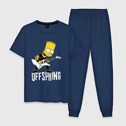 Пижама хлопковая мужская Offspring Барт Симпсон рокер, цвет: тёмно-синий