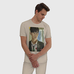 Пижама хлопковая мужская Ли Су-Хёк, цвет: миндальный — фото 2