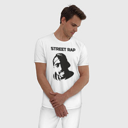 Пижама хлопковая мужская Street style, цвет: белый — фото 2
