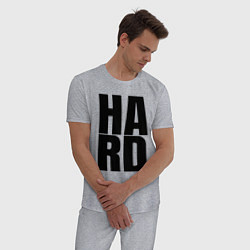 Пижама хлопковая мужская Hard жесткая надпись, цвет: меланж — фото 2