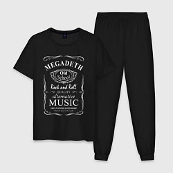 Пижама хлопковая мужская Megadeth в стиле Jack Daniels, цвет: черный