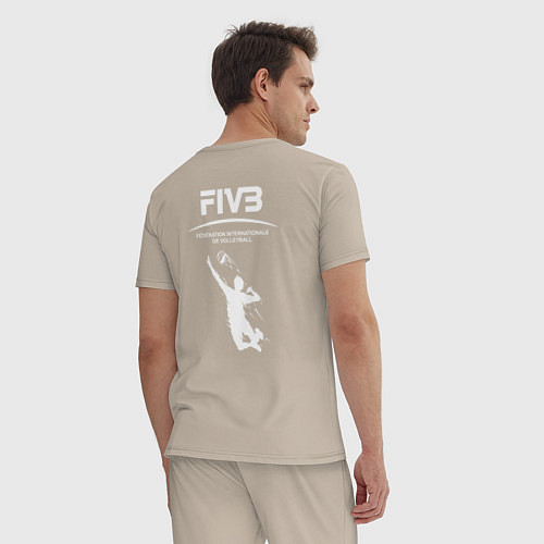 Мужская пижама Международная федерация волейбола FIVB / Миндальный – фото 4