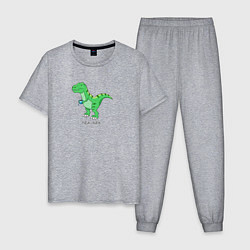 Пижама хлопковая мужская Динозавр Tea-Rex, цвет: меланж