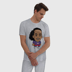 Пижама хлопковая мужская Ronaldinho Barcelona, цвет: меланж — фото 2