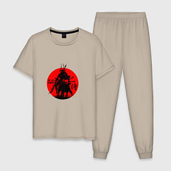 Пижама хлопковая мужская Last Samurai, цвет: миндальный