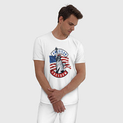 Пижама хлопковая мужская American freedom, цвет: белый — фото 2