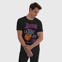Пижама хлопковая мужская LA Lakers Kobe, цвет: черный — фото 2