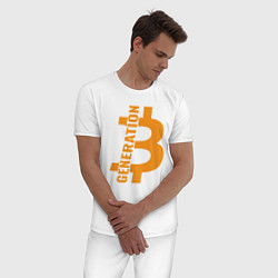 Пижама хлопковая мужская Поколение биткоин, цвет: белый — фото 2