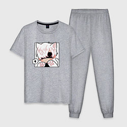 Пижама хлопковая мужская Котик 9S, цвет: меланж