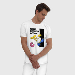 Пижама хлопковая мужская Мотивация от Гомера Симсона, цвет: белый — фото 2