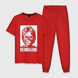 Пижама хлопковая мужская Переосмысление, цвет: красный