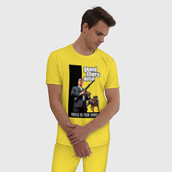 Пижама хлопковая мужская GTA Майкл де Санта, цвет: желтый — фото 2