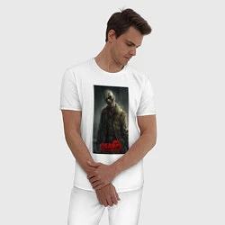 Пижама хлопковая мужская Зомби мертый остров, цвет: белый — фото 2