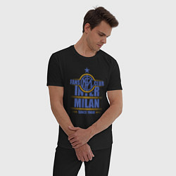 Пижама хлопковая мужская Inter Milan fans club, цвет: черный — фото 2