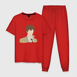 Пижама хлопковая мужская Силуэт Лайт Ягами, цвет: красный