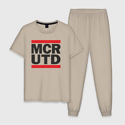 Пижама хлопковая мужская Run Manchester United, цвет: миндальный
