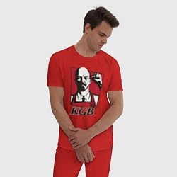 Пижама хлопковая мужская KGB Lenin, цвет: красный — фото 2