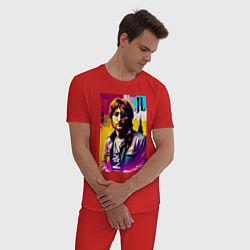 Пижама хлопковая мужская John Lennon - world legend, цвет: красный — фото 2