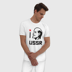 Пижама хлопковая мужская Люблю СССР, цвет: белый — фото 2